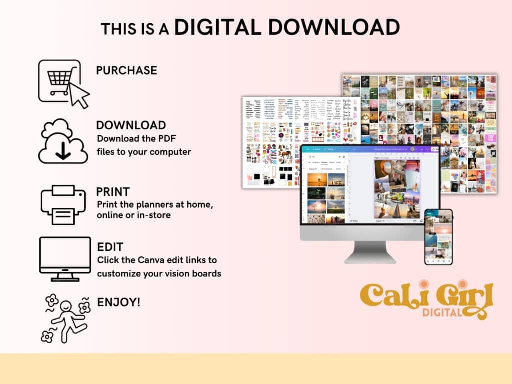 Dream Life Vision Board Kit | Cali Girl Digital