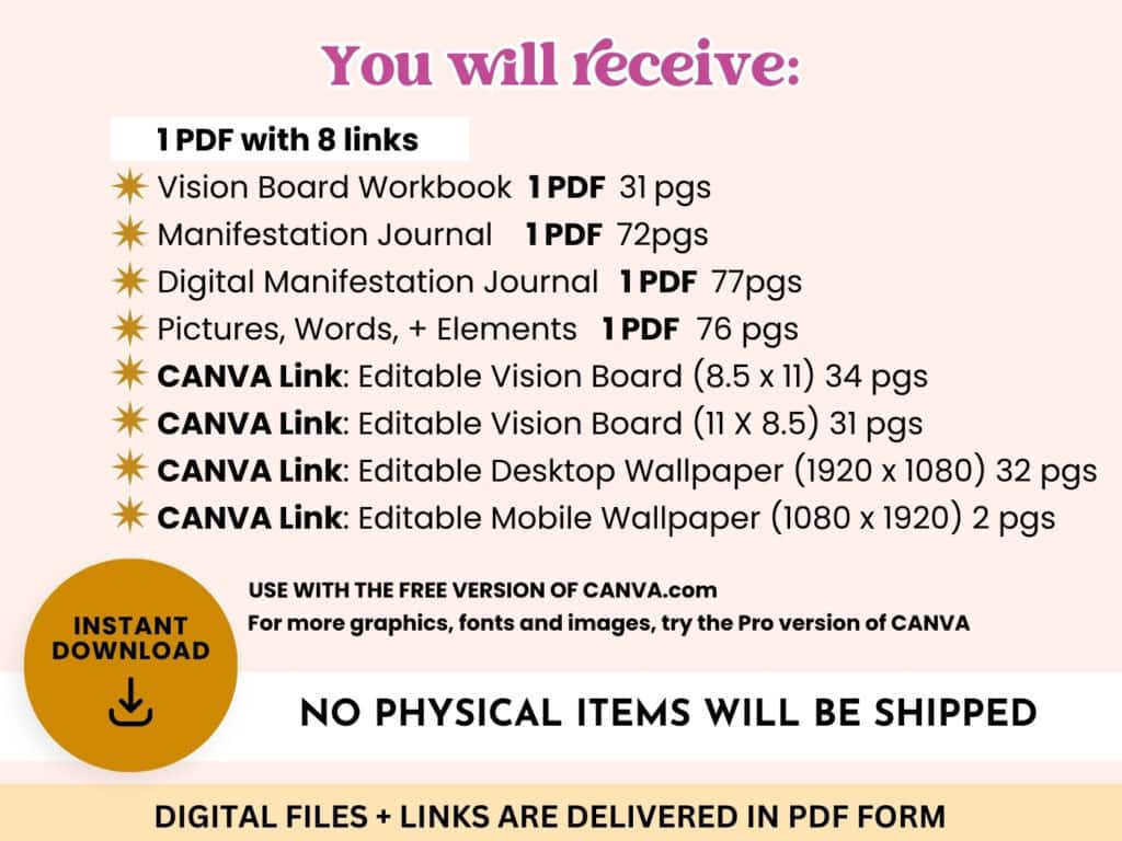 Dream Life Vision Board Kit | Cali Girl Digital
