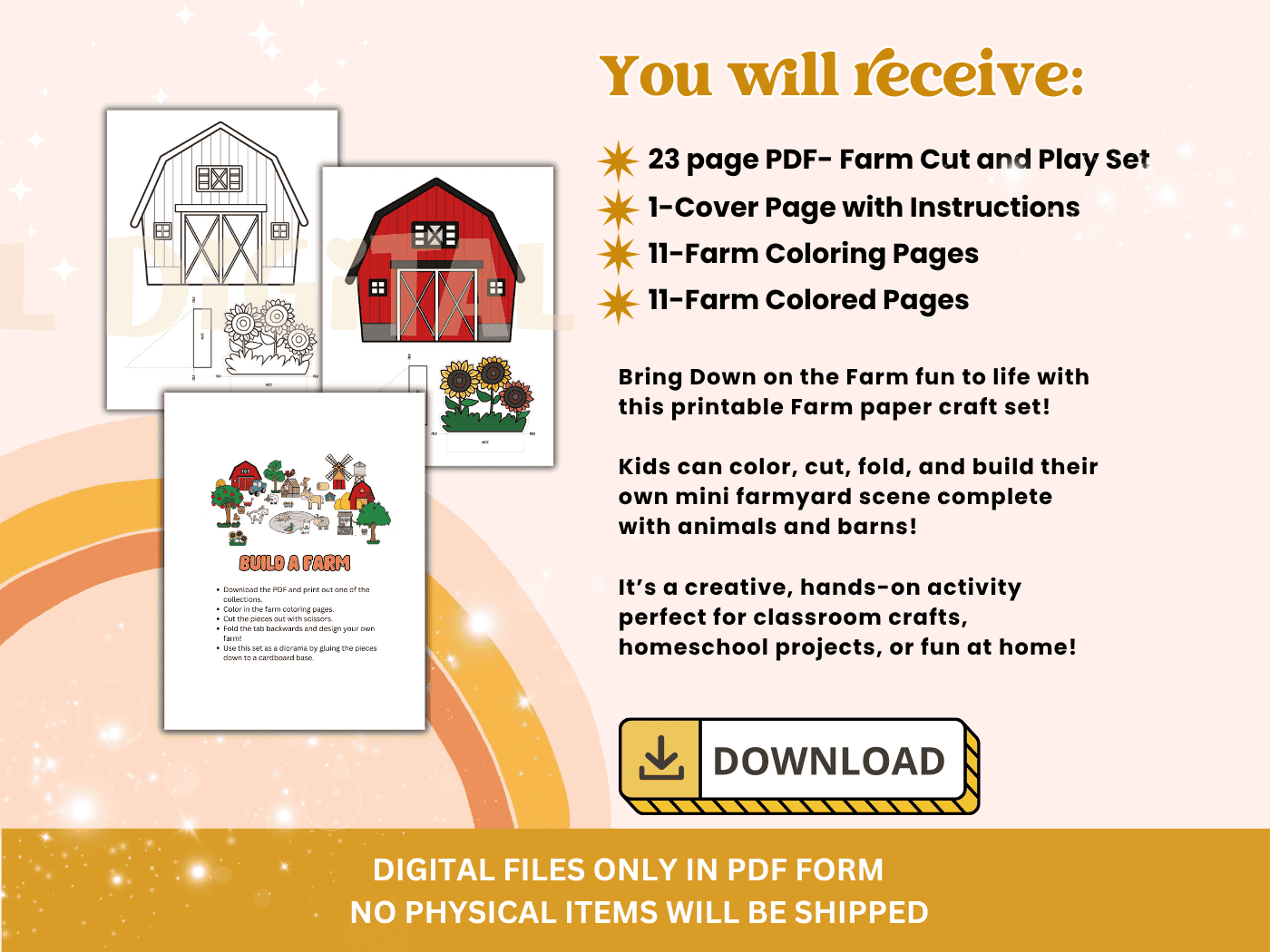 Build a Farm Paper Craft Printable - Image 2