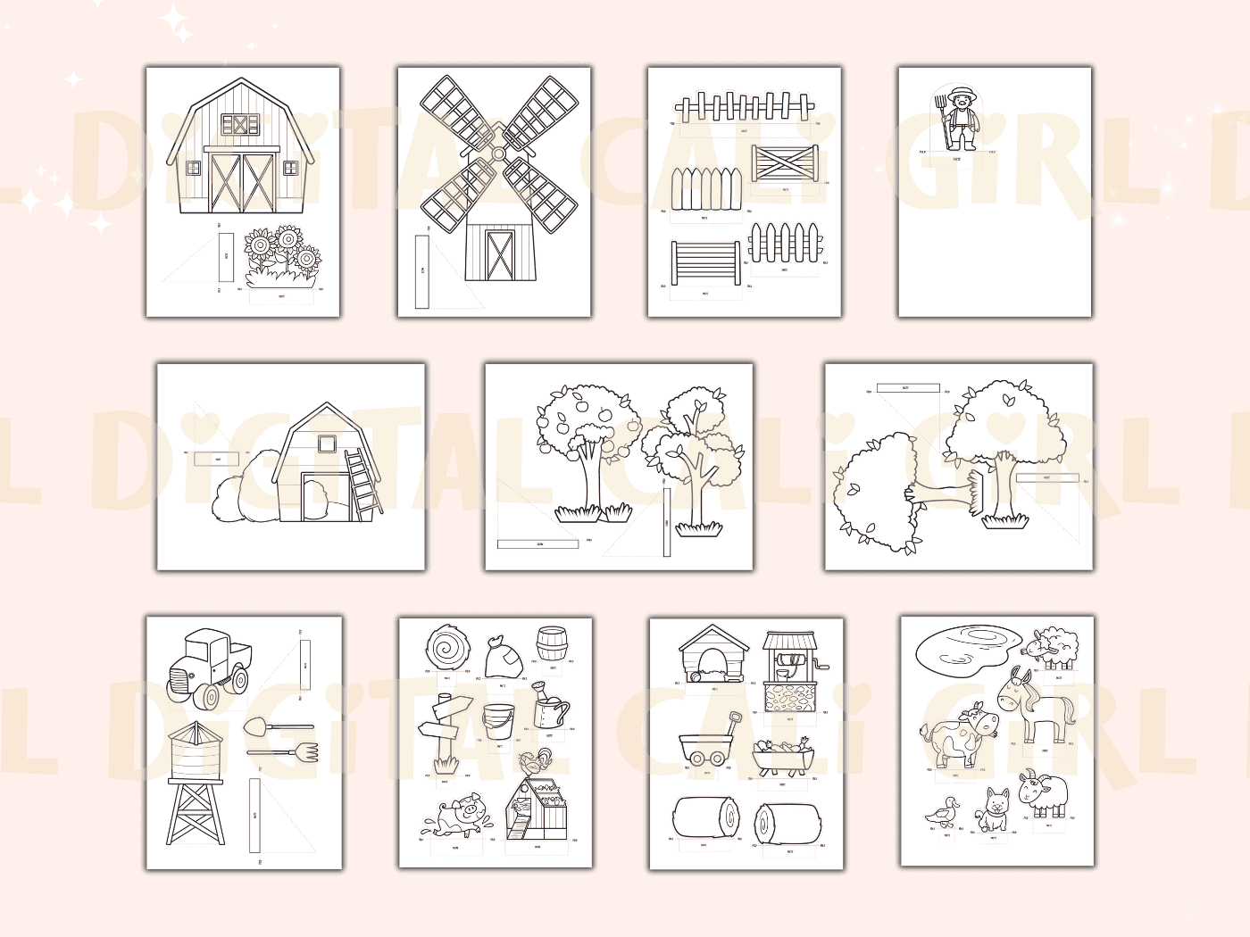 Build a Farm Paper Craft Printable - Image 3