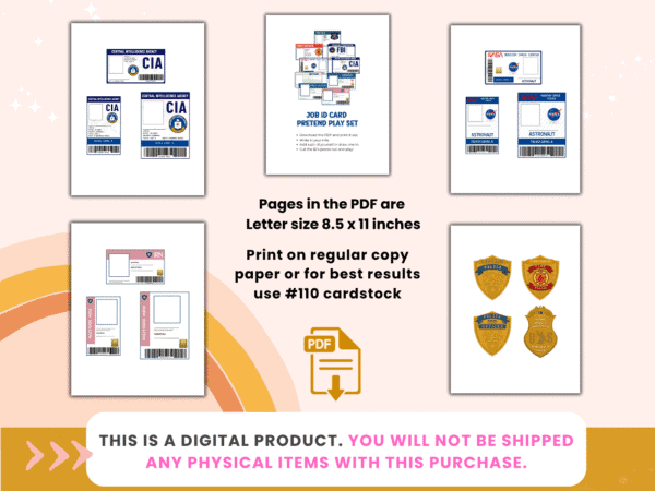 Pretend Play Name Tag and Badge Set - Image 6