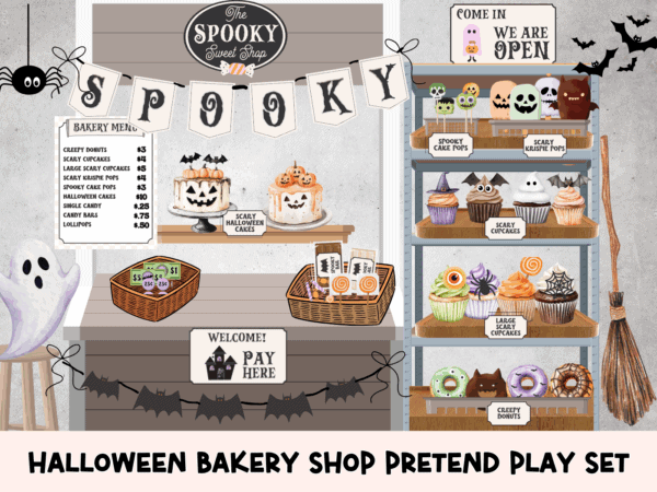 Halloween Bakery Shop Pretend Play Kit
