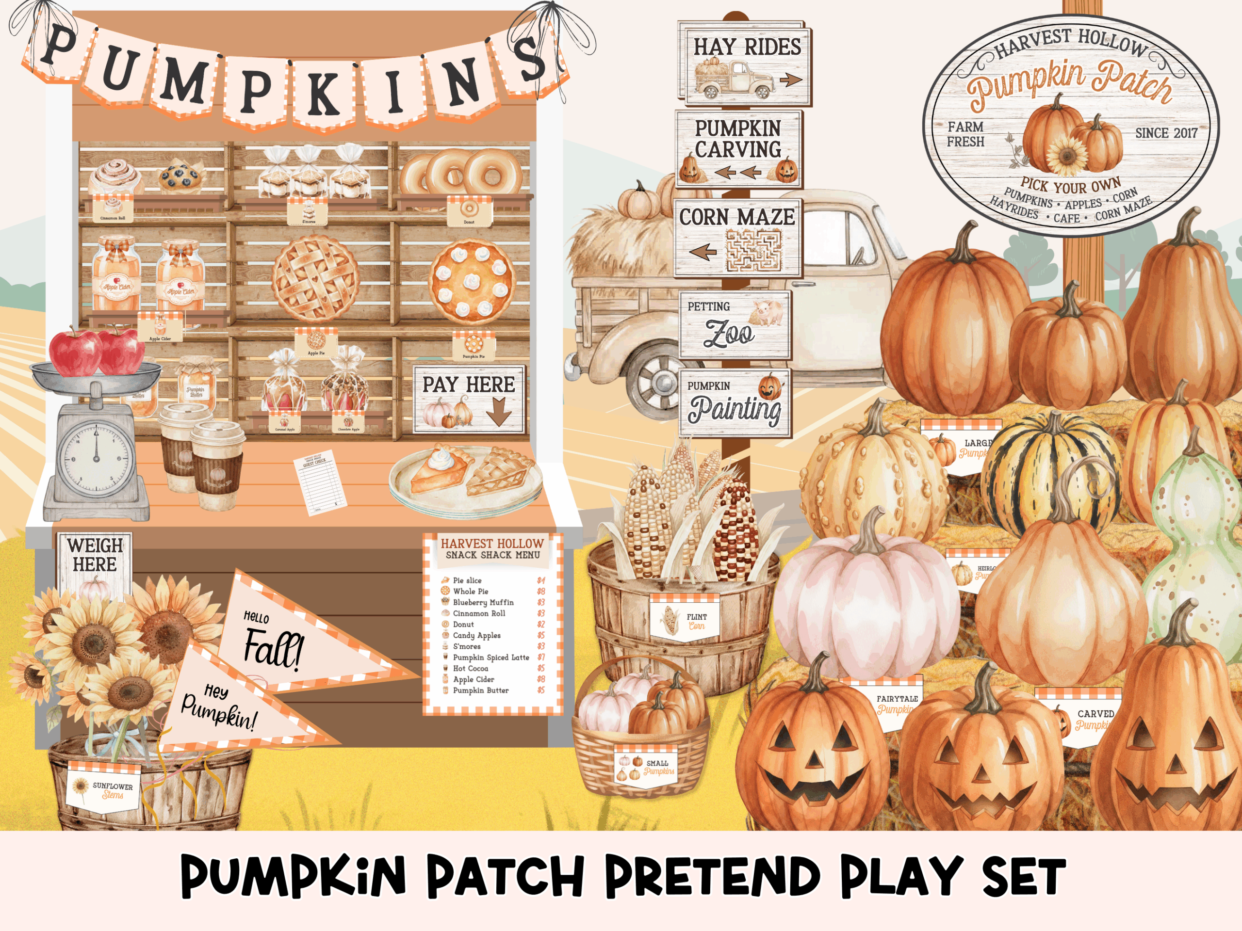 Pumpkin Patch Pretend Play Set