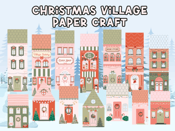 Christmas Village Paper Craft Set